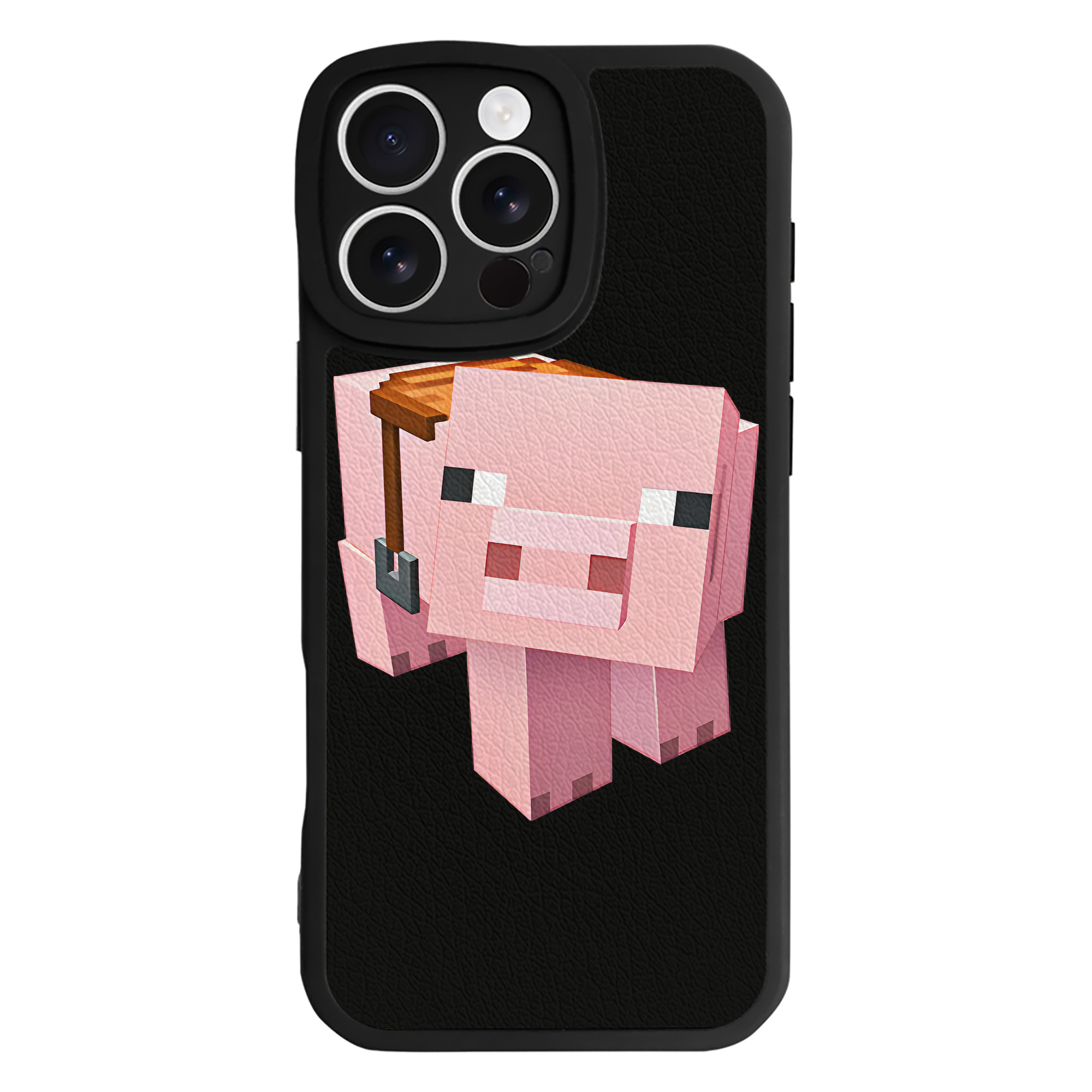 （画像用） マインクラフト ブロックの世界 Minecraft MC Block world 【iPhone 16シリーズ対応】シリコンスマホケース（レザー調） 材質：シリコン
